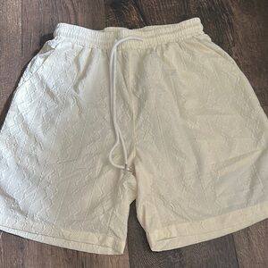 SHEIN Cream Athletic Shorts with Elastic Waistband